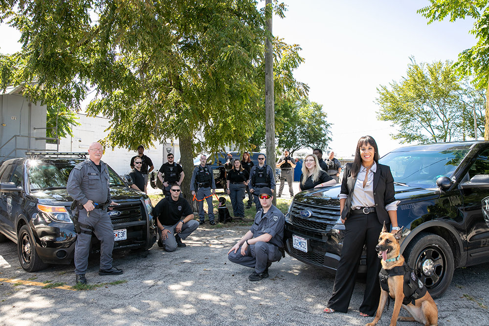 Pictured bottom right: Task 9 Owner, Natalie McGuire and K9 Sadie
