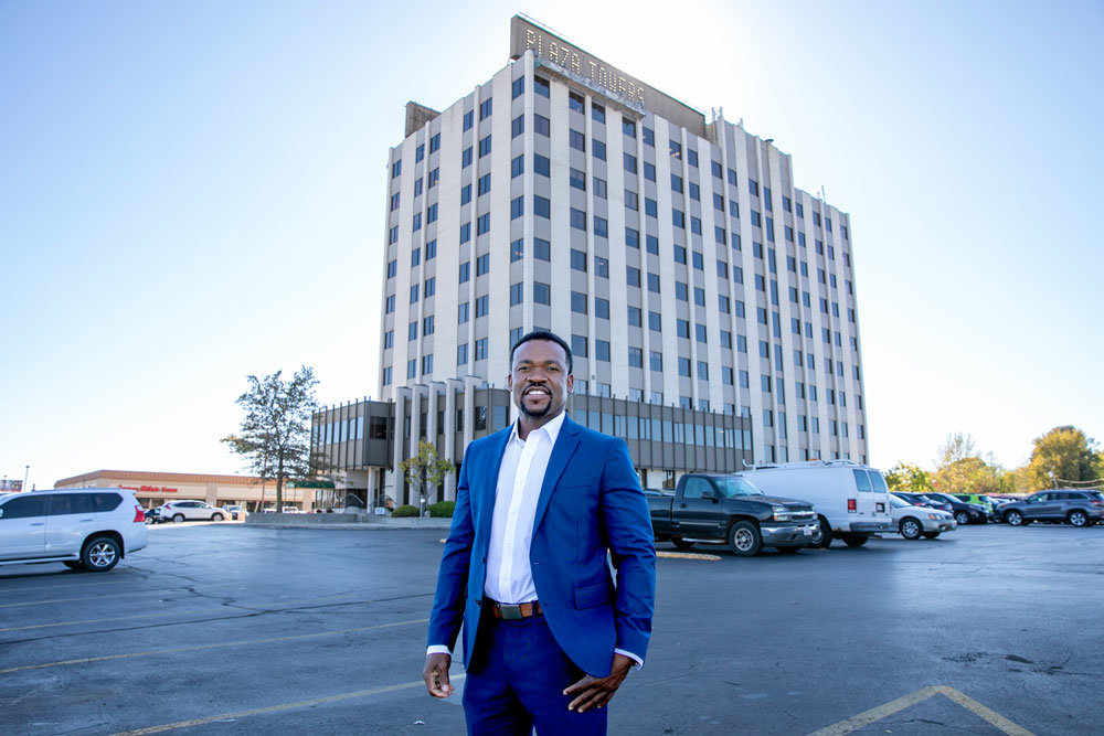 PIECE OF HISTORY: Springfield Property President Marco Denis says he wants to preserve Plaza Towers with his purchase of the building and the adjacent shopping center.